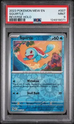 Squirtle Reverse Holo 2023 Pokemon Mew English-151 #007/165 PSA 9 Mint - Image 1