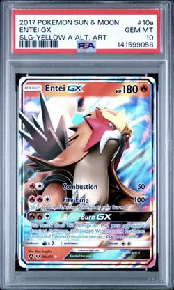 Pokemon Entei GX Shining Legends Yellow A Alternate Art #10a PSA 10 New Cert - Image 1