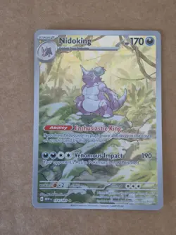 Pokemon TCG Nidoking Scarlet and Violet 151 Illustration Rare Card 174/165 NM - Image 1