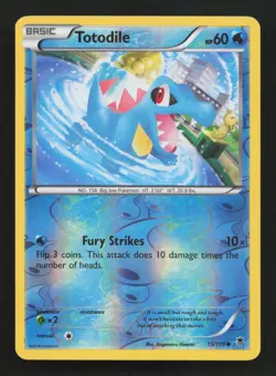Totodile Pokemon Card, 15/119 Phantom Forces, Reverse Holo NM - Image 1