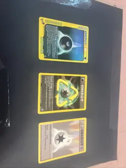 Pokemon Raw Card Energy Lot: Darkness energy Holo; Double Energy; Recycle Energy - Image 1
