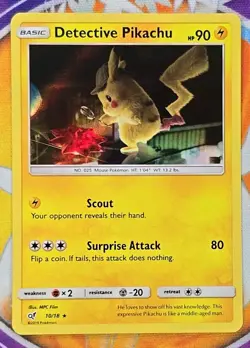 🔥Pokemon Detective Pikachu Holo Rare Card 10/18 HP 90 Surprise Attack 80👍📈 - Image 1