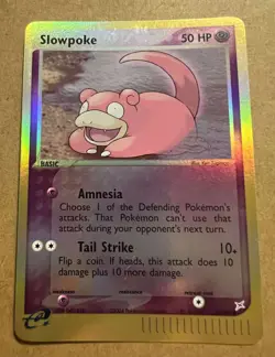 POKEMON EX TEAM MAGMA VS TEAM AQUA SLOWPOKE REVERSE HOLO CARD 45/95 MP - Image 1