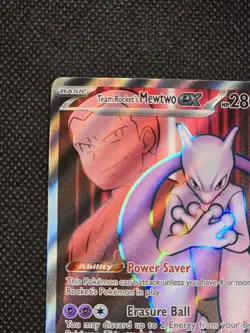 Pokemon Destined Rivals Team Rocket's Mewtwo EX 213/182 Full Art Card -- L38 - Image 4