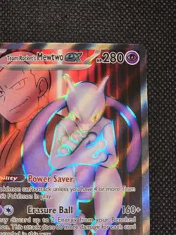 Pokemon Destined Rivals Team Rocket's Mewtwo EX 213/182 Full Art Card -- L38 - Image 5