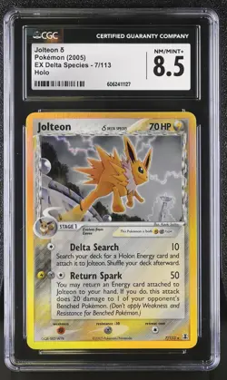 CGC 8.5 Jolteon 2005 EX Delta Species 7/113 Holo Pokemon Card psa - Image 1