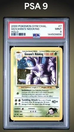 2000 POKEMON GYM CHALLENGE 7 GIOVANNI'SNIDOKING HOLO - PSA 9 - Image 1