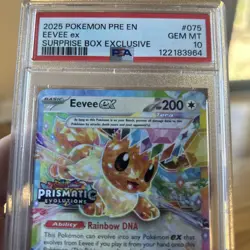 2025 Pokemon SV Prismatic Evolutions PRE EN Eevee ex Promos #075/131 PSA 10 - Image 2