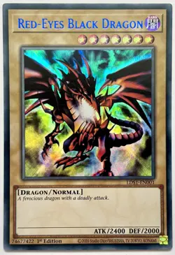 LDS1-EN001 Red-Eyes B. Dragon - Blue Ultra Rare 1st Edition Near Mint YuGiOh - Image 1