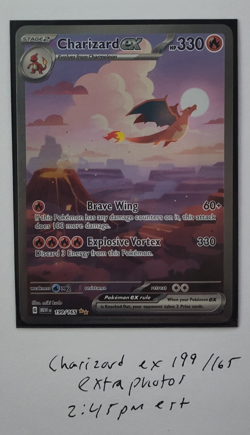 Pokemon TCG Charizard EX Holo SIR 199/165 Scarlet & Violet 151 Near Mint NM Card - Image 3