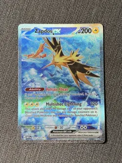 Pokemon Cards Zapdos ex 202/165 151 Special Illustration Rare NM - Image 1