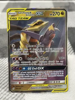 Pokemon Garchomp and Giratina GX TCG Card 146/236 Unified Minds Tag Team - Image 1