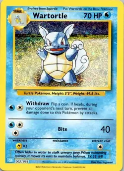 Pokemon TCG Wartortle Classic Collection English Card 002/034 NM (SKU 1-3) - Image 1