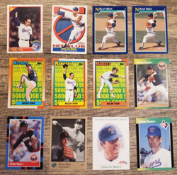 Nolan Ryan 12 total card lot - 11 unique cards - Rangers - Angels - Astros - Image 1