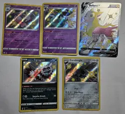 Pokemon Card Lot 5 Cards Shiny Corviknight, Boltund V, Dragapult, Hatterene NM - Image 1