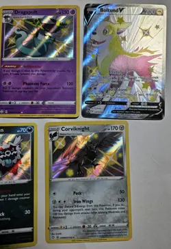 Pokemon Card Lot 5 Cards Shiny Corviknight, Boltund V, Dragapult, Hatterene NM - Image 2