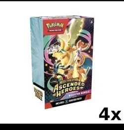 4 x Pokemon TCG Mega Evolution-Ascended Heroes Booster Bundles (6 Packs) PRESALE - Image 1