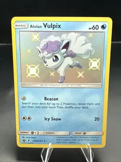 Pokemon Alolan Vulpix SV8/SV94 Hidden Fates Shiny Vault Shiny Holo Rare - Image 1