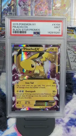 2015 Pokemon XY Pikachu EX XY84 Black Star Promos PSA 9 MINT - Image 1