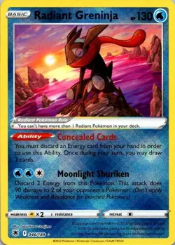 Pokemon TCG Radiant Greninja 046/189 Holo Astral Radiance NM (SKU 1-5) - Image 1