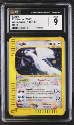 CGC 9 MINT Lugia 2003 Aquapolis 149/147 Holo Pokemon Card - Image 1