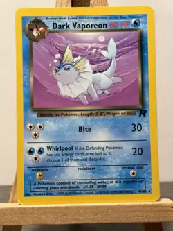 Dark Vaporeon 45/82 Team Rocket – MP Condition – Vintage Pokemon TCG Card – WOTC - Image 1