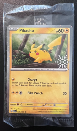 SEALED Pikachu 025/165 Pokemon Holiday Calendar Stamped Promo Card US SELLER - Image 1
