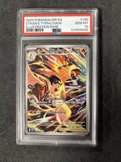 2025 POKEMON DRI EN-DESTINED RIVALS ILLUSTRATION RARE ETHAN'S TYPHLOSION PSA 10 - Image 1
