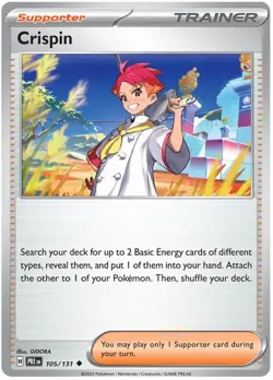 CRISPIN 105/131 UNCOMMON TCG Pokemon Prismatic Evolutions - Image 1