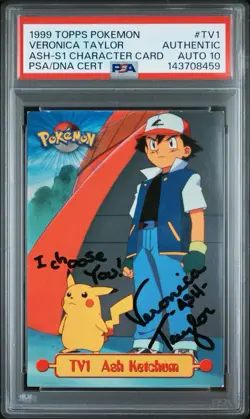 ASH KETCHUM TV1 PSA 10 GEM💎 VERONICA TAYLOR Pikachu 1999 Topps Pokemon SERIES 1 - Image 1