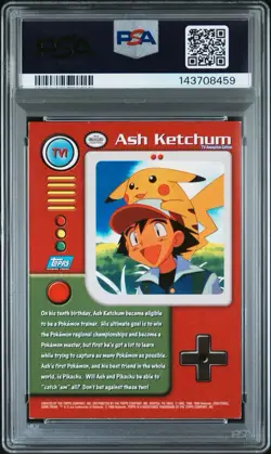 ASH KETCHUM TV1 PSA 10 GEM💎 VERONICA TAYLOR Pikachu 1999 Topps Pokemon SERIES 1 - Image 2