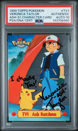 ASH KETCHUM TV1 PSA 10 GEM💎 VERONICA TAYLOR Pikachu 1999 Topps Pokemon SERIES 1 - Image 3
