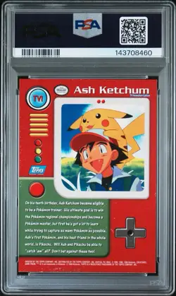 ASH KETCHUM TV1 PSA 10 GEM💎 VERONICA TAYLOR Pikachu 1999 Topps Pokemon SERIES 1 - Image 4