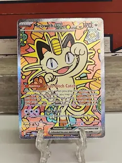 Meowth EX Full Art Holo Rare Pokemon Card POR 121/088 170 HP Basic - Image 1