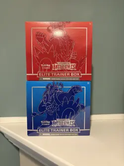 Pokemon Sword & Shield Battle Styles Blue & Red Elite Trainer Box ETB Set of 2 - Image 1