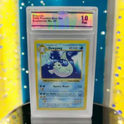 Pokemon 1999 Shadowless Dewgong 25/102 Base CC&G Graded 1 Poor TCG - Image 1