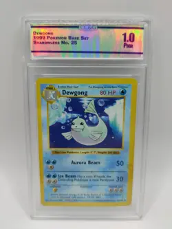 Pokemon 1999 Shadowless Dewgong 25/102 Base CC&G Graded 1 Poor TCG - Image 2