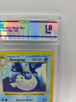Pokemon 1999 Shadowless Dewgong 25/102 Base CC&G Graded 1 Poor TCG - Image 4