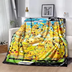 Pokemon TCG Pikachu V Union SWSH141 Black Star Jumbo Promo Card BLANKET 50x60in - Image 1