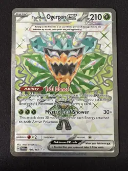 POKEMON TCG TEAL MASK OGERPON 190/167 TWILIGHT MASQUERADE ULTRA RARE ENGLISH - Image 1