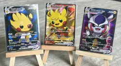 Pokemon Non TCG DBZ Pikachu Goku, Vegeta, Frieza Pikachu Custom Fanart Set - NM - Image 1