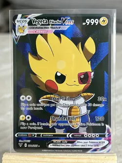 Pokemon Non TCG DBZ Pikachu Goku, Vegeta, Frieza Pikachu Custom Fanart Set - NM - Image 4