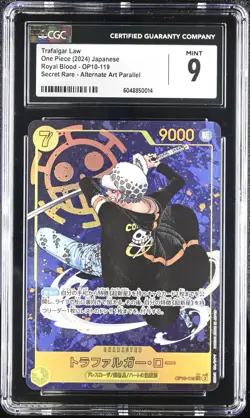 CGC 9 -One Piece TCG Trafalgar Law OP10-119 Parallel Alt Art Royal Blood OP10 EN - Image 1