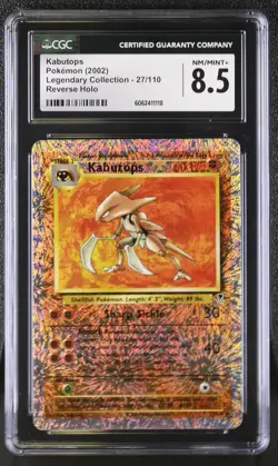 CGC 8.5 Kabutops 2002 Legendary Collection 27/110 Reverse Holo Pokemon Card psa - Image 1