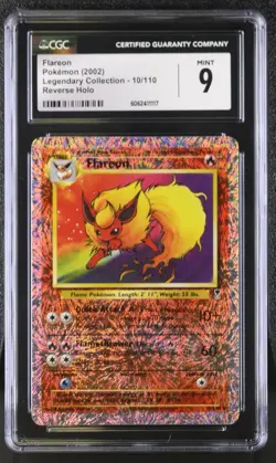 CGC 9 MINT Flareon Legendary (Collection) 10/110 Reverse Holo Pokemon Card - Image 1