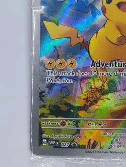 Pokemon TCG Pikachu 027 Promo Holo Black Star Paldea Evolved, Sealed - Image 2