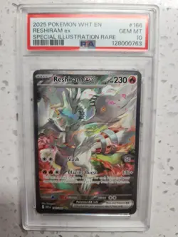 Reshiram EX 166/086 White Flare SIR Illustration Rare Pokemon PSA 10 GEM 166 - Image 1
