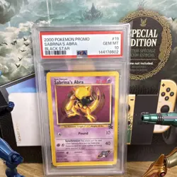 Pokemon Sabrina's Abra Wotc Promo Black Star Regular 19/53 PSA 10 2000 - Image 1