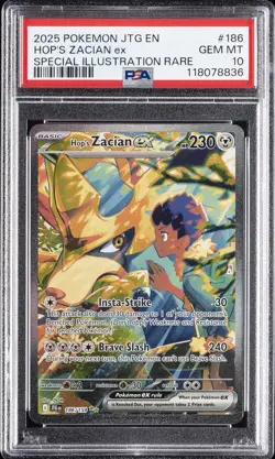 2025 POKEMON JTG EN-JOURNEY TOGETHER #186 HOP'S ZACIAN EX PSA 10 - Image 1