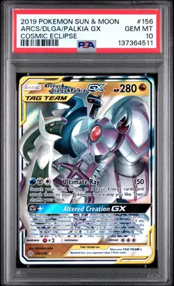 PSA 10 ARCEUS & DIALGA & PALKIA GX 156/236 TAG TEAM COSMIC ECLIPSE POKEMON 😍 - Image 1